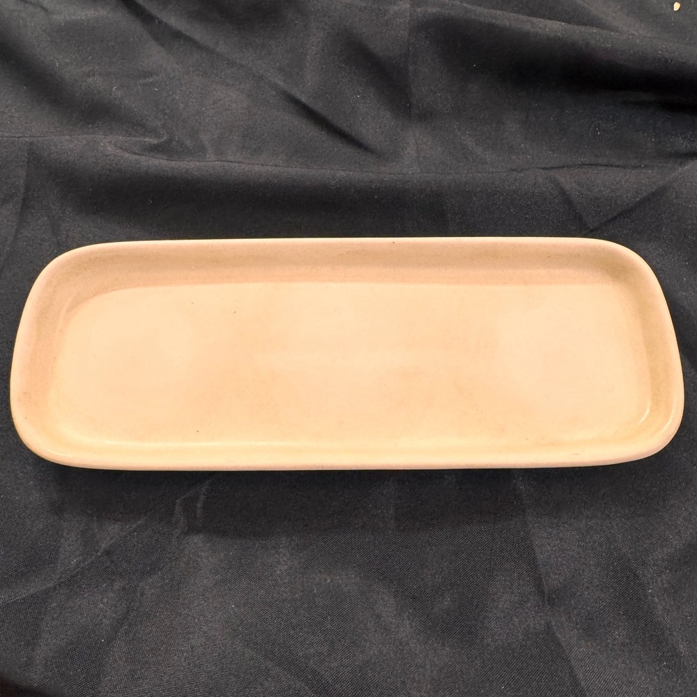 Pier 1 China Trinket Dish Plate Catchall Vanity Tray Matte Beige Candle Holder